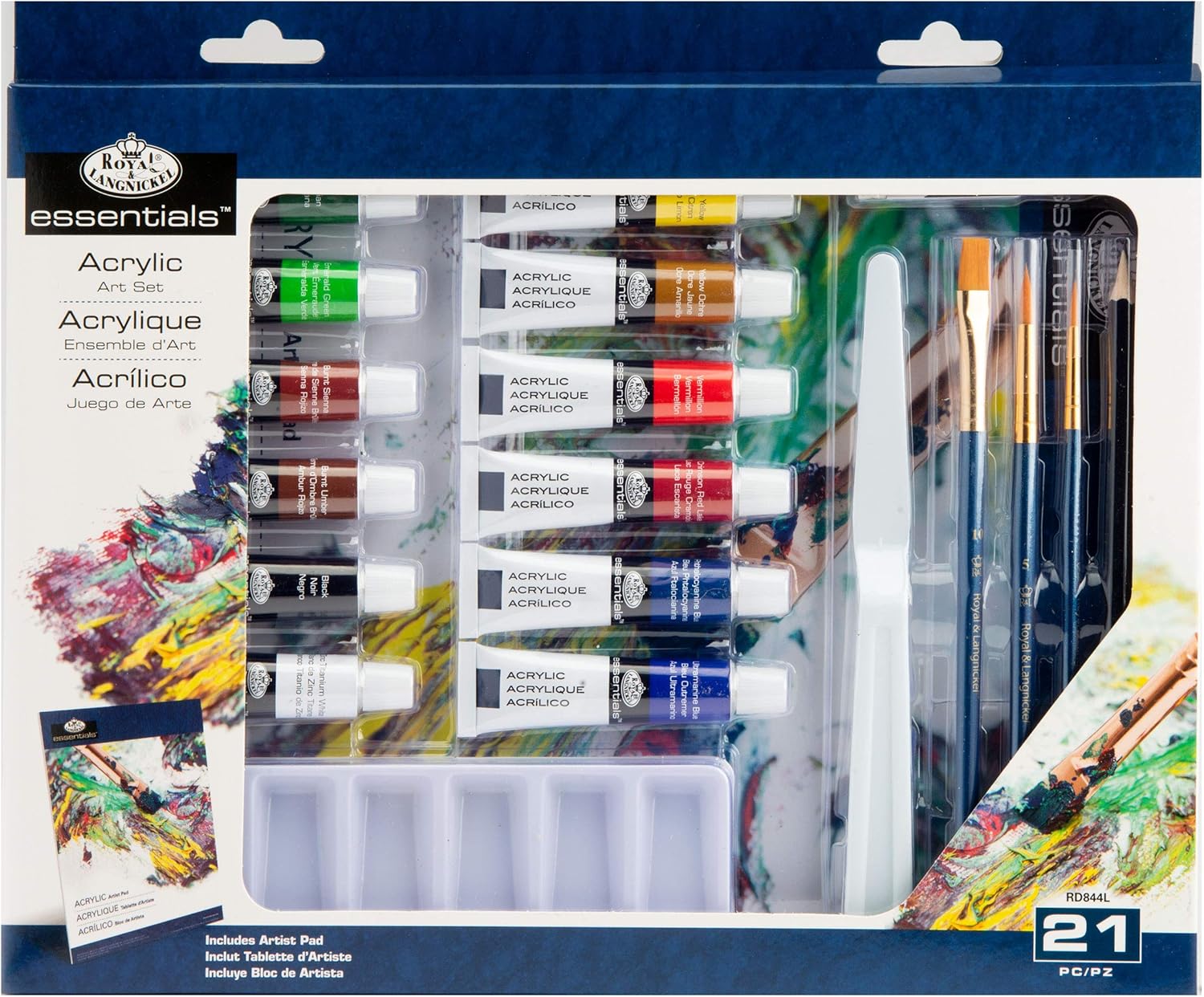Royal & Langnickel Essentials 21 Piece Acrylic Painting Box Set JB-42041