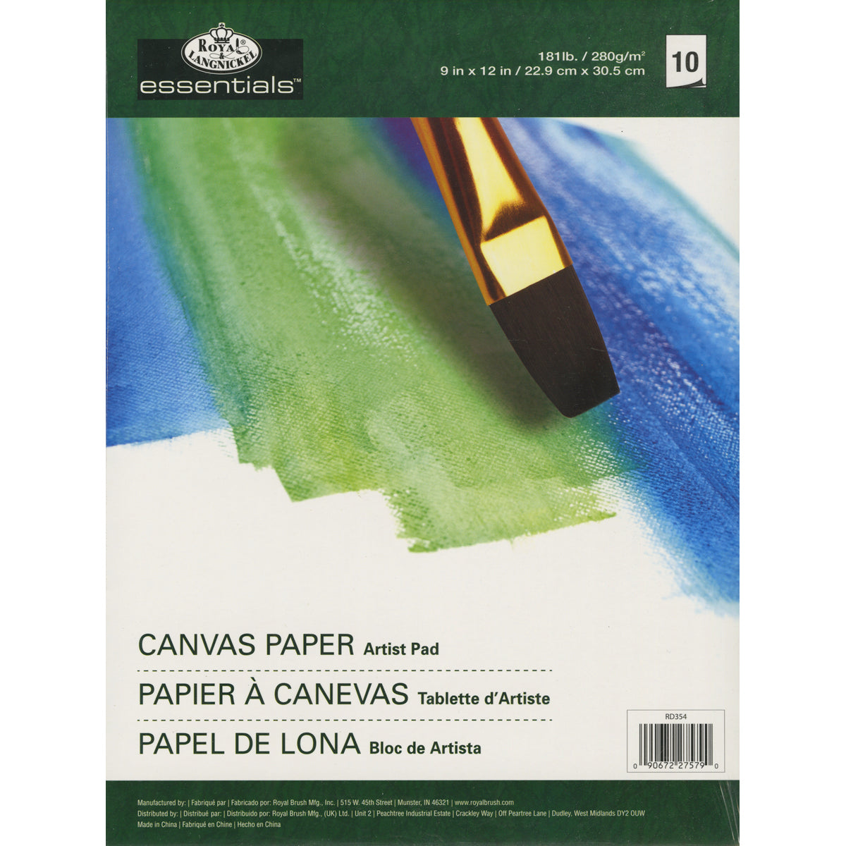 9X12 Canvas Paper Pad JB-42052