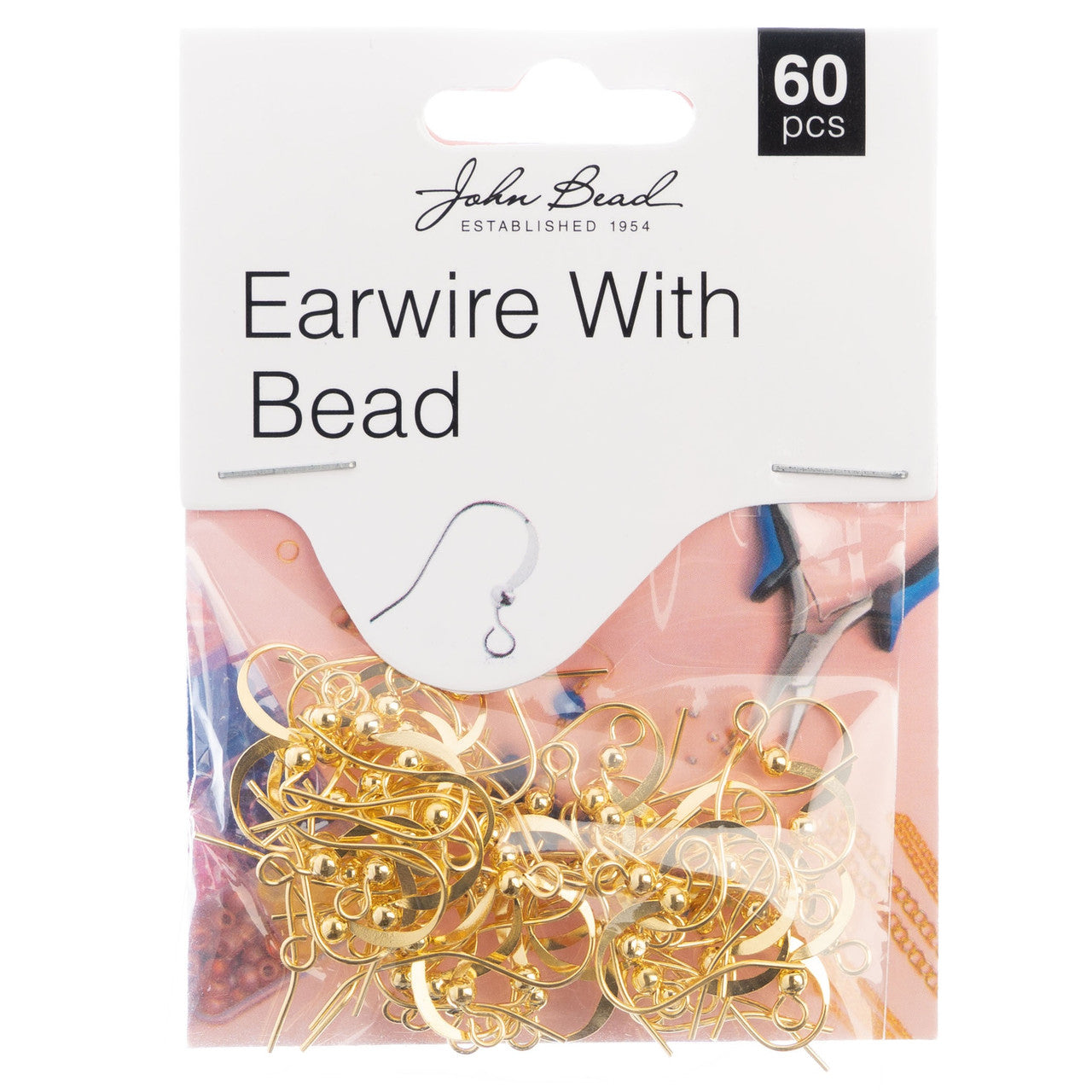 Gold Earwire With Bead JB-42154