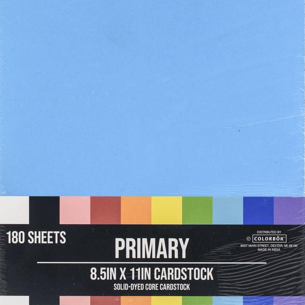 Primary Colorbok Paper 8.5X11 JB-42162