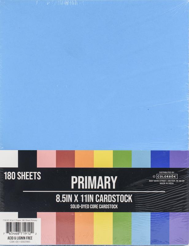 Primary Colorbok Paper 8.5X11 JB-42162