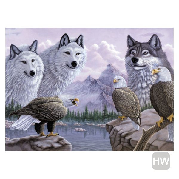 Wolves & Eagles Paint By Numbe JB-42246