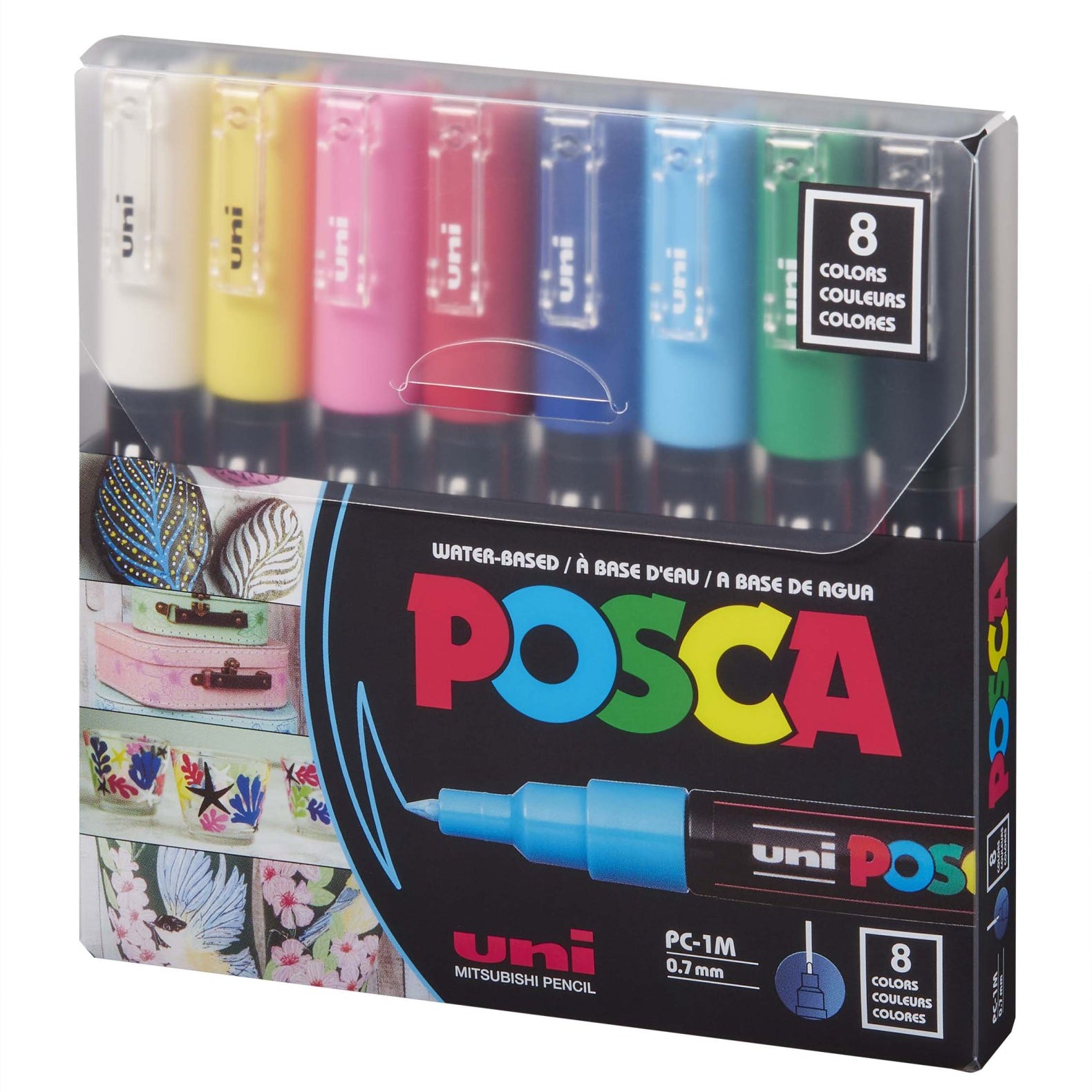 Posca 8 Clr X-Fine Tapered Tip JB-42251