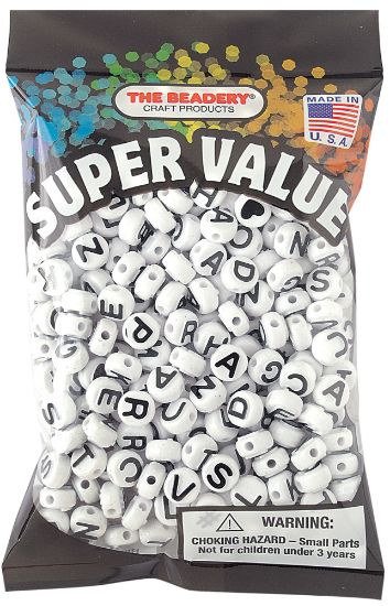 White/Black Alphabet Beads JB-42270