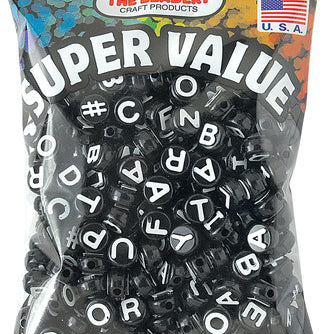 Black/White Alphabet Beads JB-42272