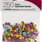 Asst Round W/Black Letter Bead JB-42275