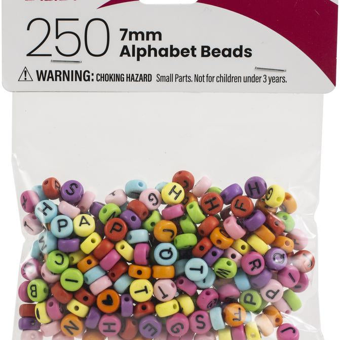 Asst Round W/Black Letter Bead JB-42275