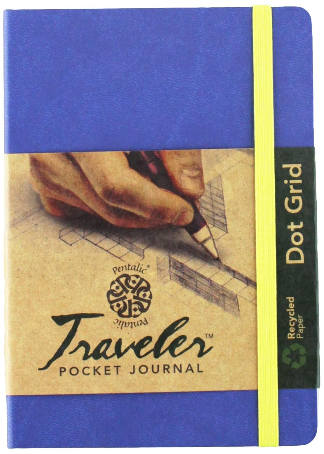 Pentalic Art Travelers Dot Grid Sketch Book Acid Free, 4-Inch X 6-Inch, Denim JB-42295