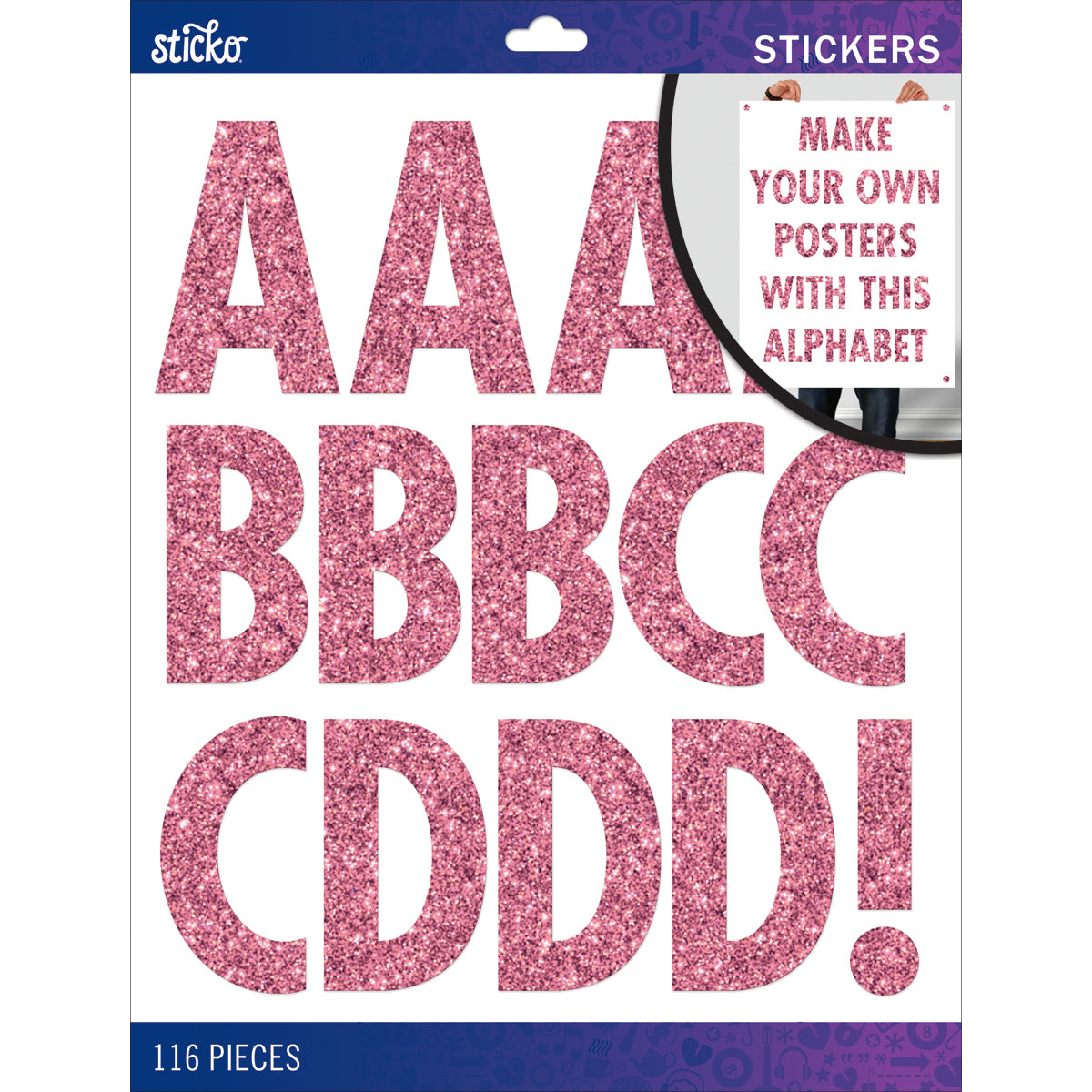 Pink Alphabet Stickers JB-42569