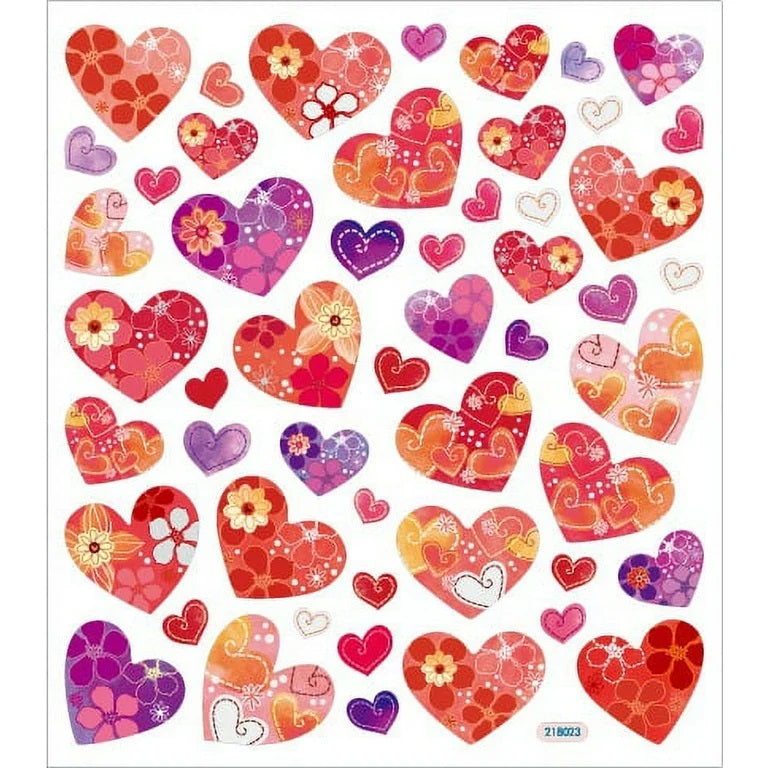 Hearts With Patterns Stickers JB-42602
