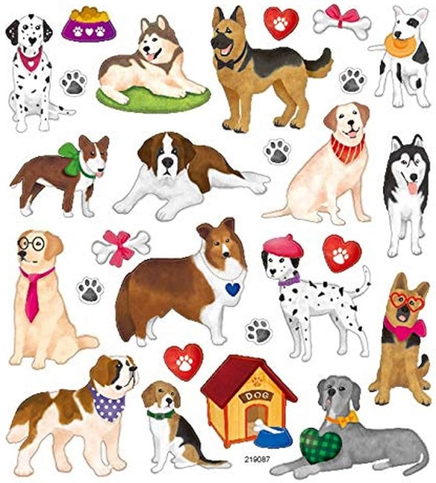 Dogs & Hearts Stickers JB-42609