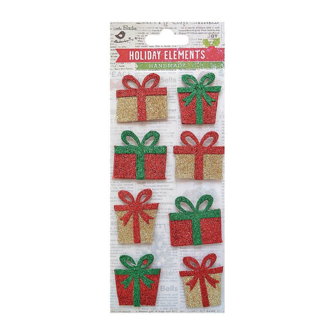 Glitter Present Embellishments JB-42756