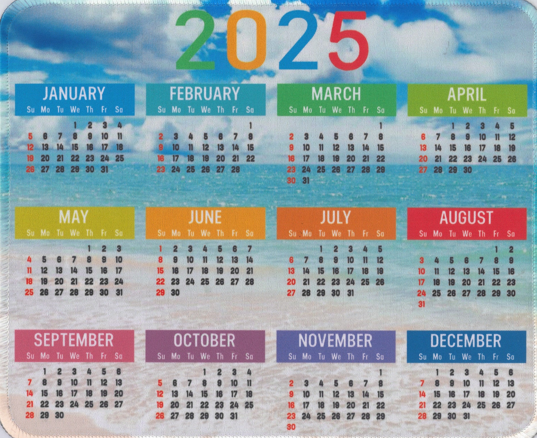 2025 Calendar Mouse Pad JB-42791