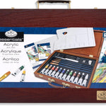 Royal Brush Set - 25 Piece Acrylic Wooden Box Art Set JB-42812