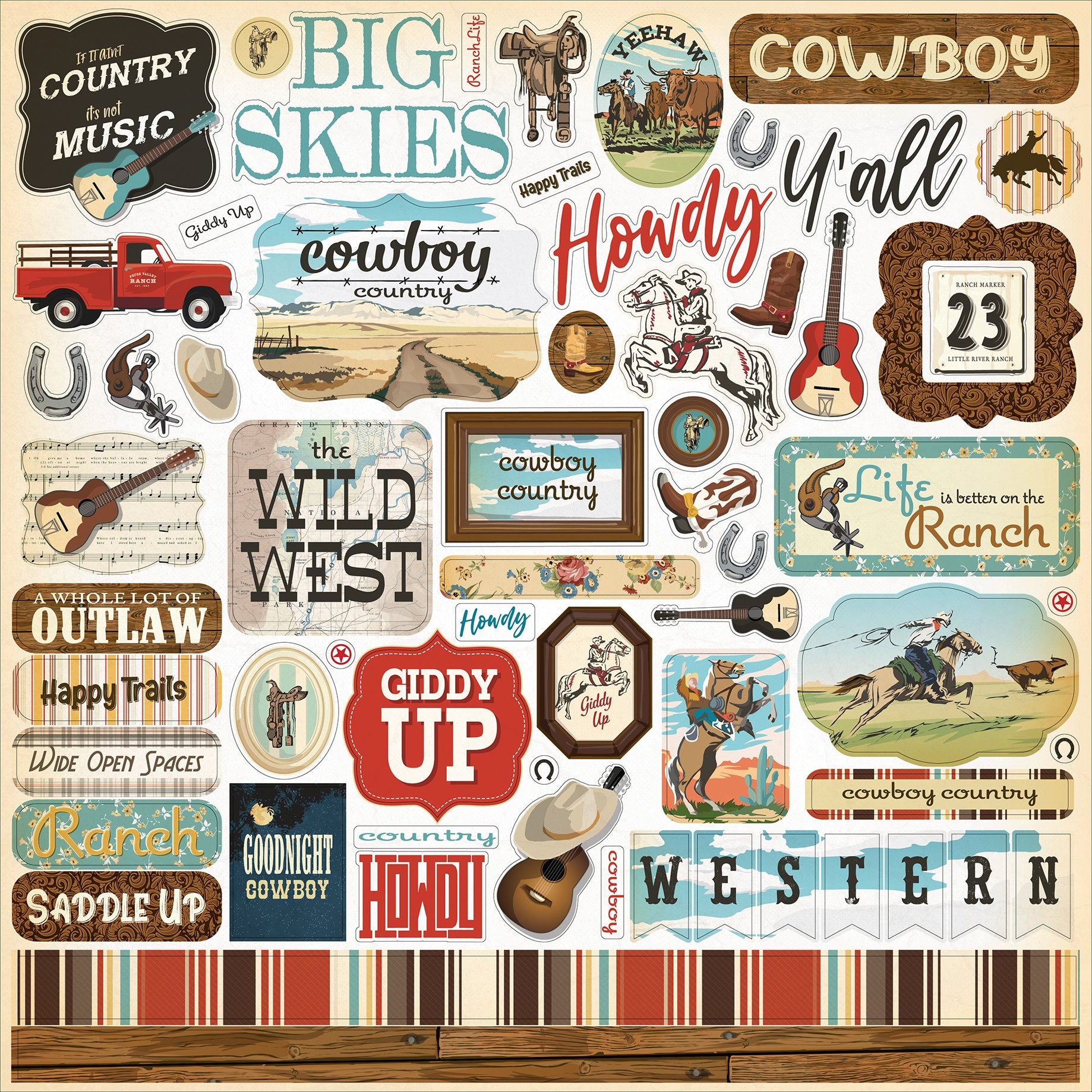 Cowboy Stickers JB-42827