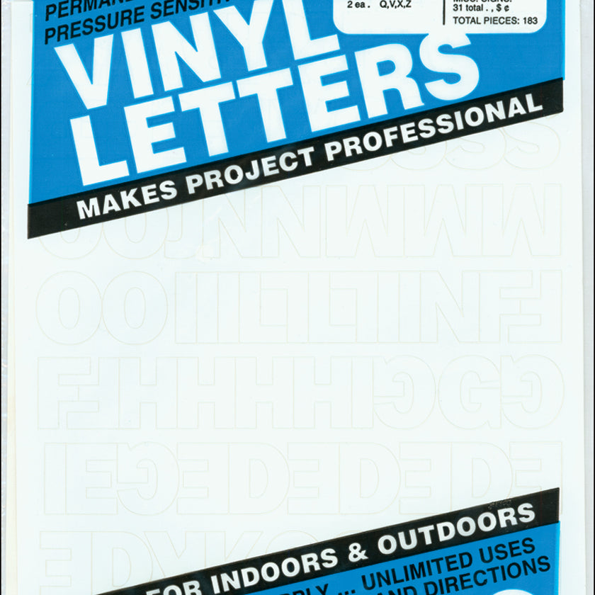 1" White Vinyl Letters/Number JB-42833