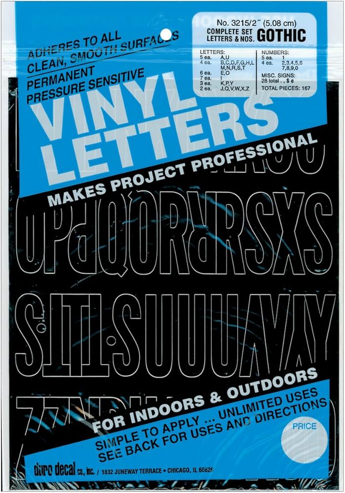 2" Black Vinyl Letters/Number JB-42834