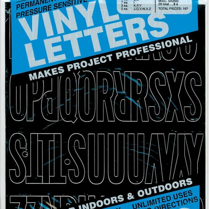 2" Black Vinyl Letters/Number JB-42834