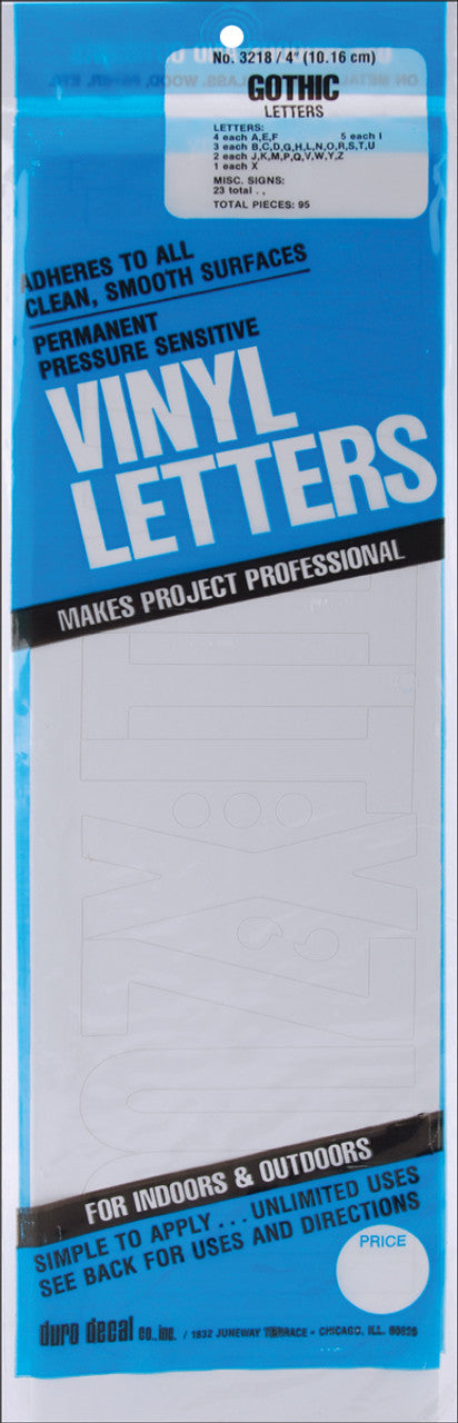 4" White Vinyl Letters JB-42843