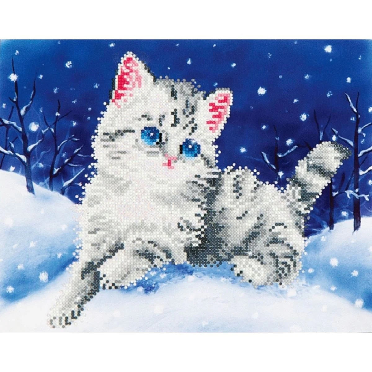 Kitten In The Snow Diamond Art JB-42862