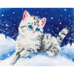 Kitten In The Snow Diamond Art JB-42862