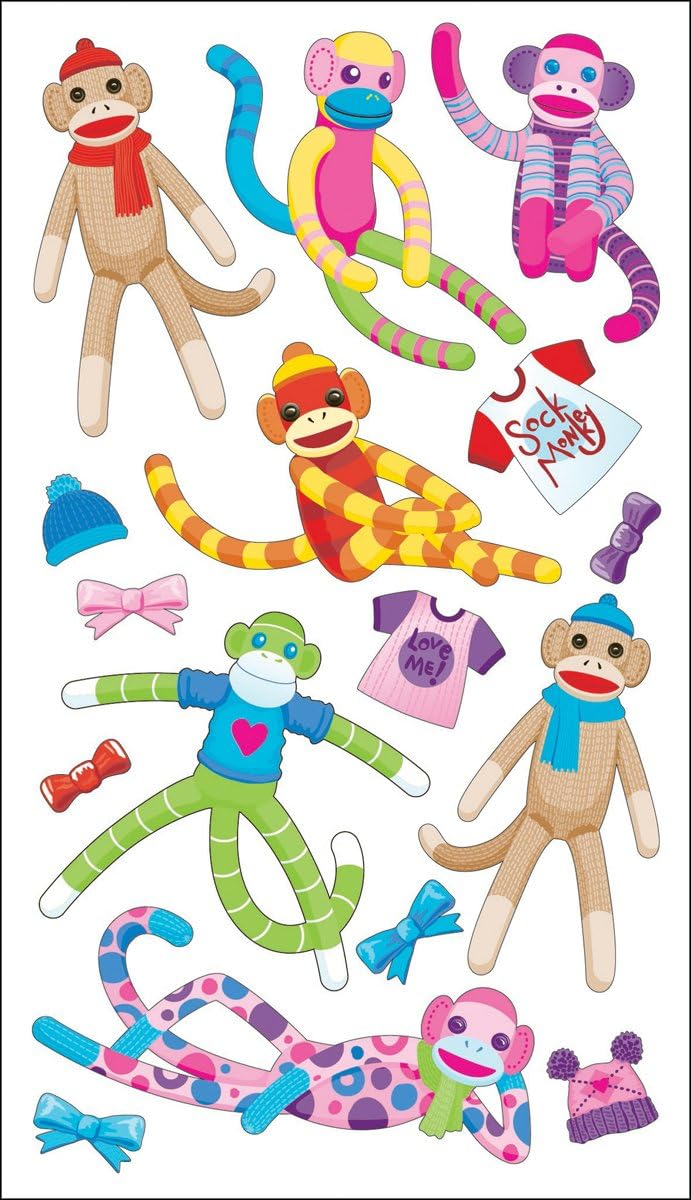 Sticko Sock Monkey Stickers JB-42962
