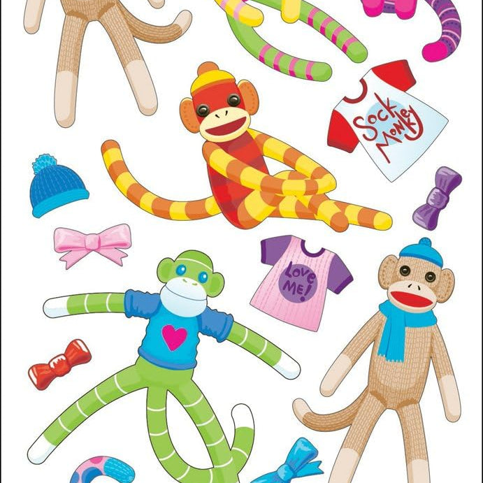 Sticko Sock Monkey Stickers JB-42962
