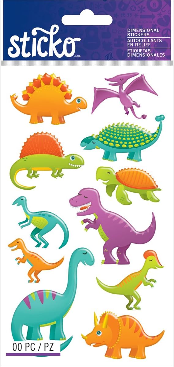 Sticko Sticker Themed-Dinosaurs 52-45012, Other JB-42963