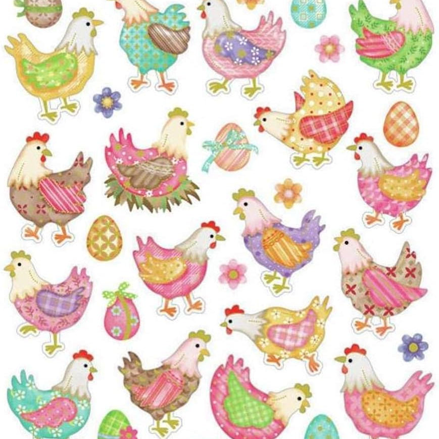 Chickens In Plaid Stickers JB-43060