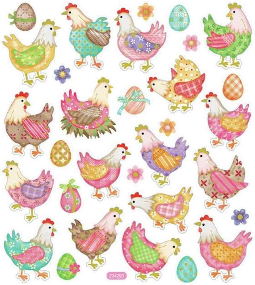 Chickens In Plaid Stickers JB-43060
