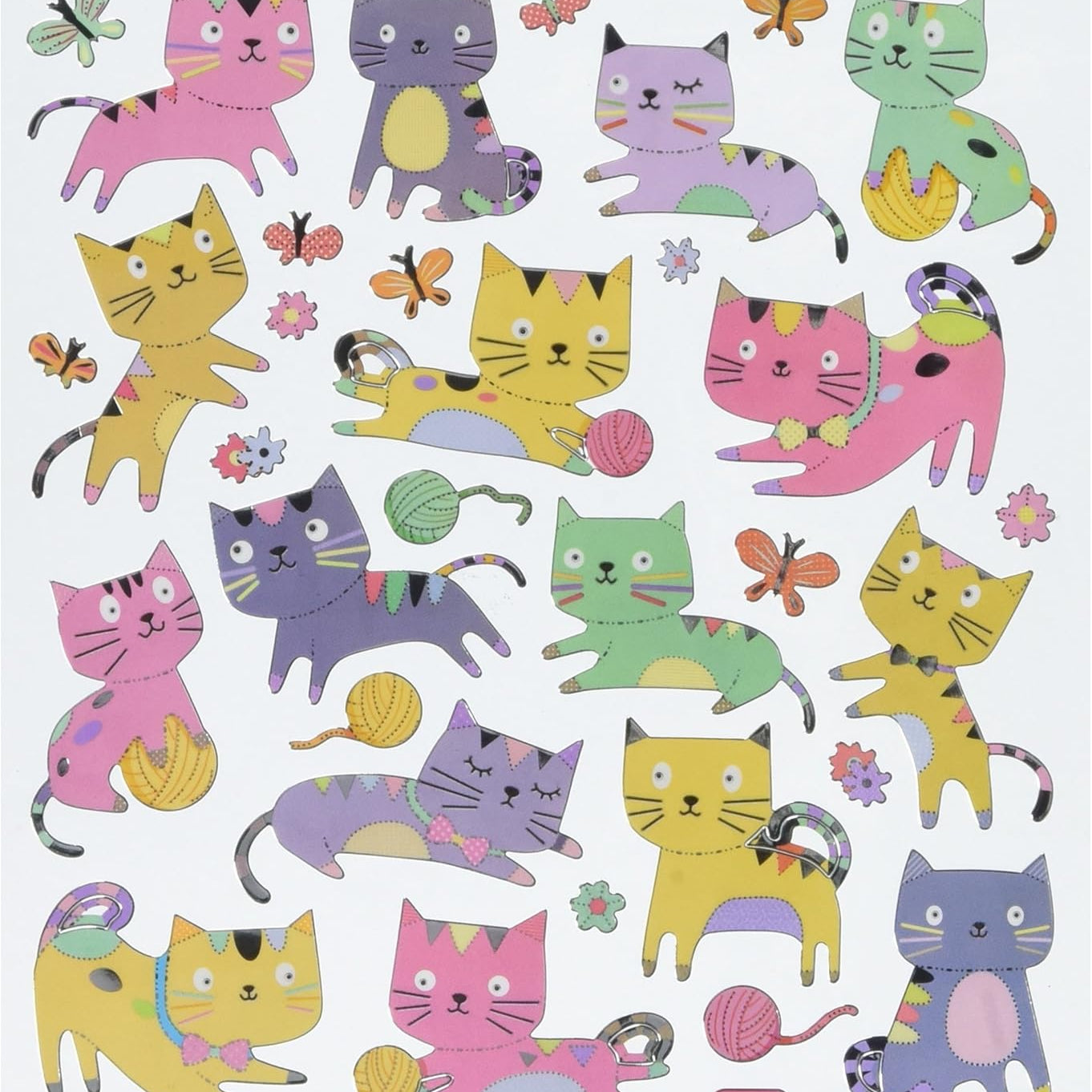 Kittens With Yarn Stickers JB-43062