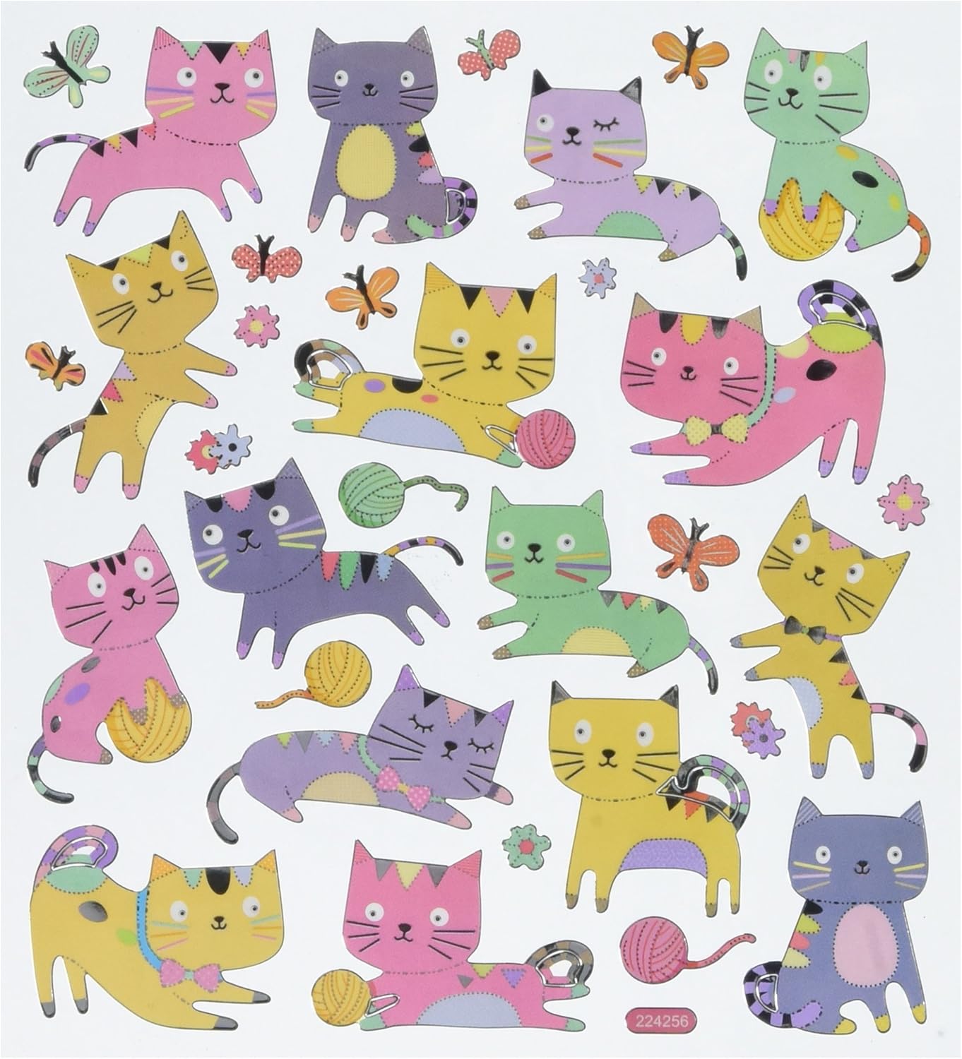 Kittens With Yarn Stickers JB-43062