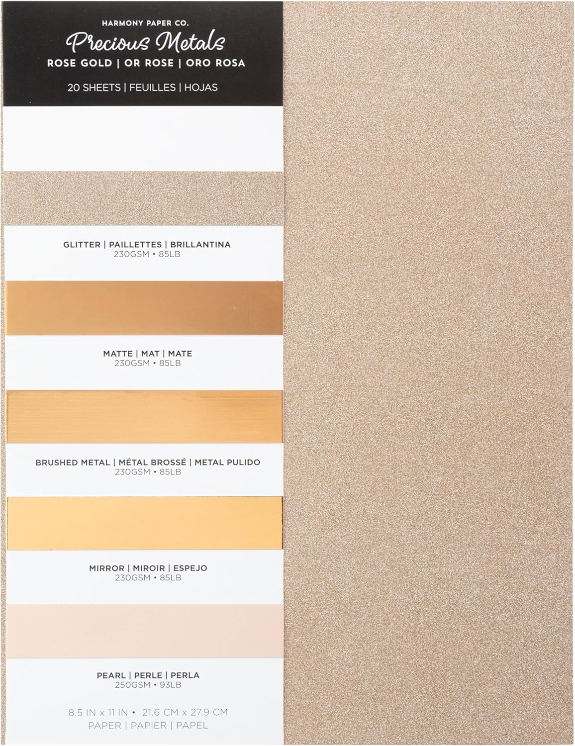 Rose Gold Paper Pack 20/Pkg JB-43089_3