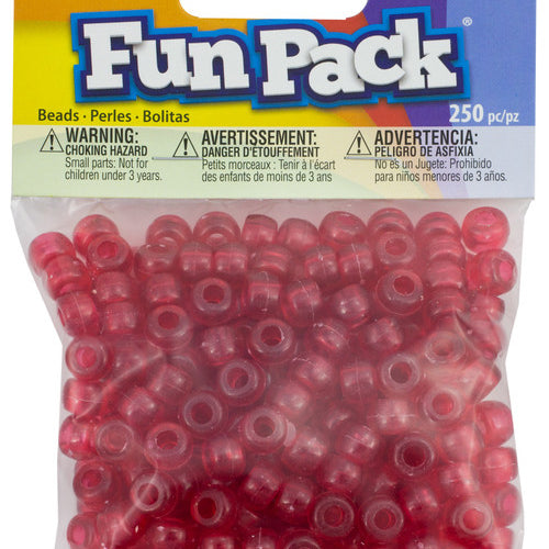 Pony Beads Transparent Red JB-43161