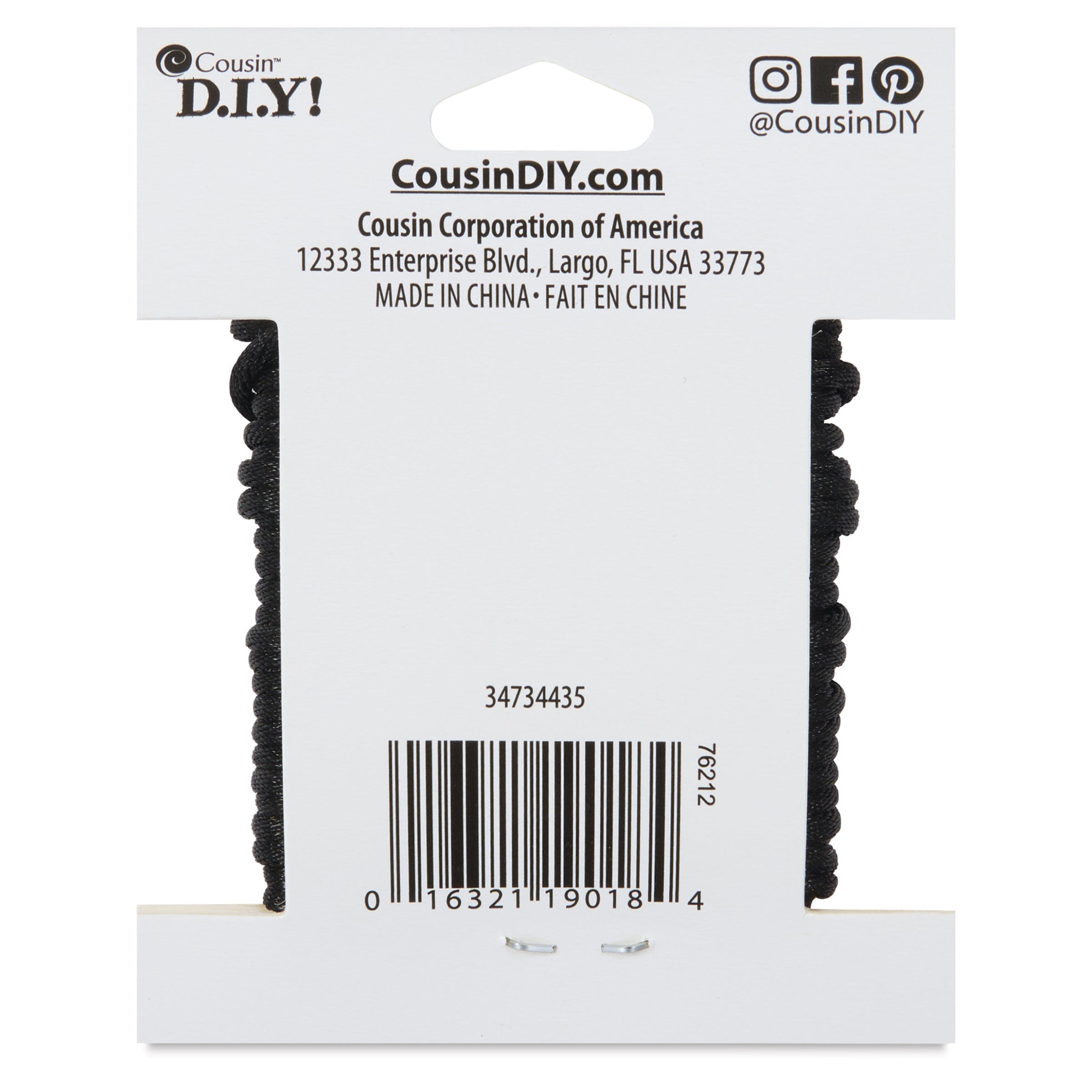 Satin Rattail Cording Black JB-43164