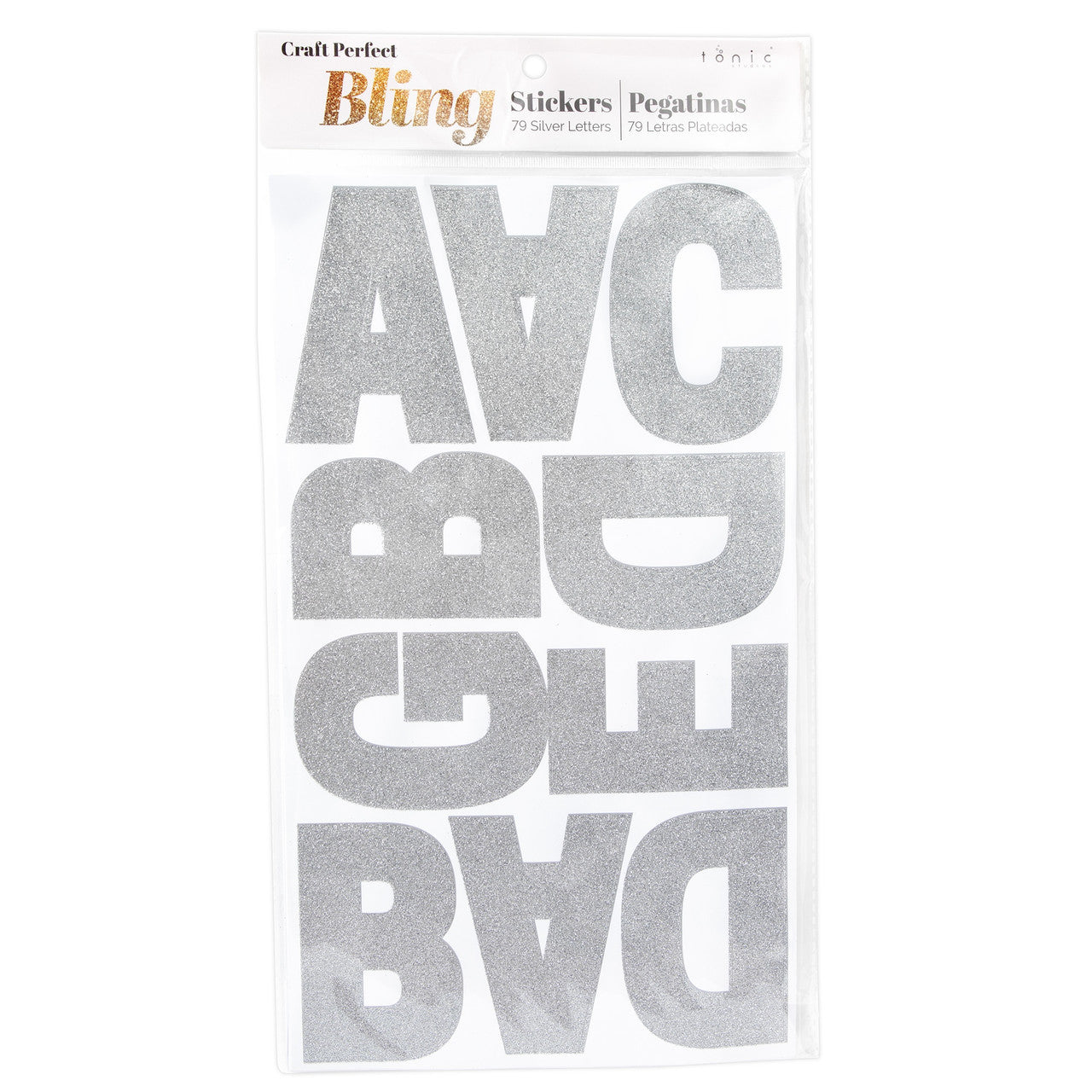 Alphabet Glitter Sticker Silve JB-43241