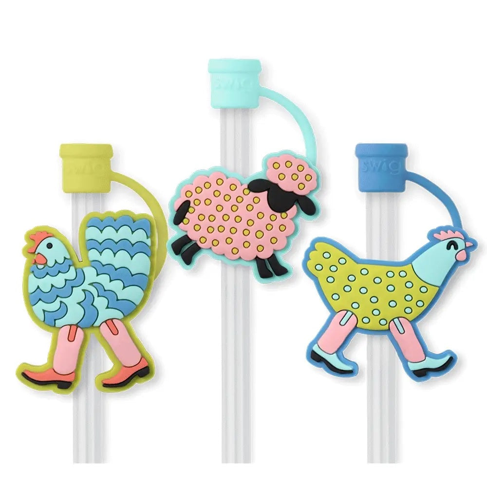 Swig Funky Chicken Straw Topper Set JB-43283