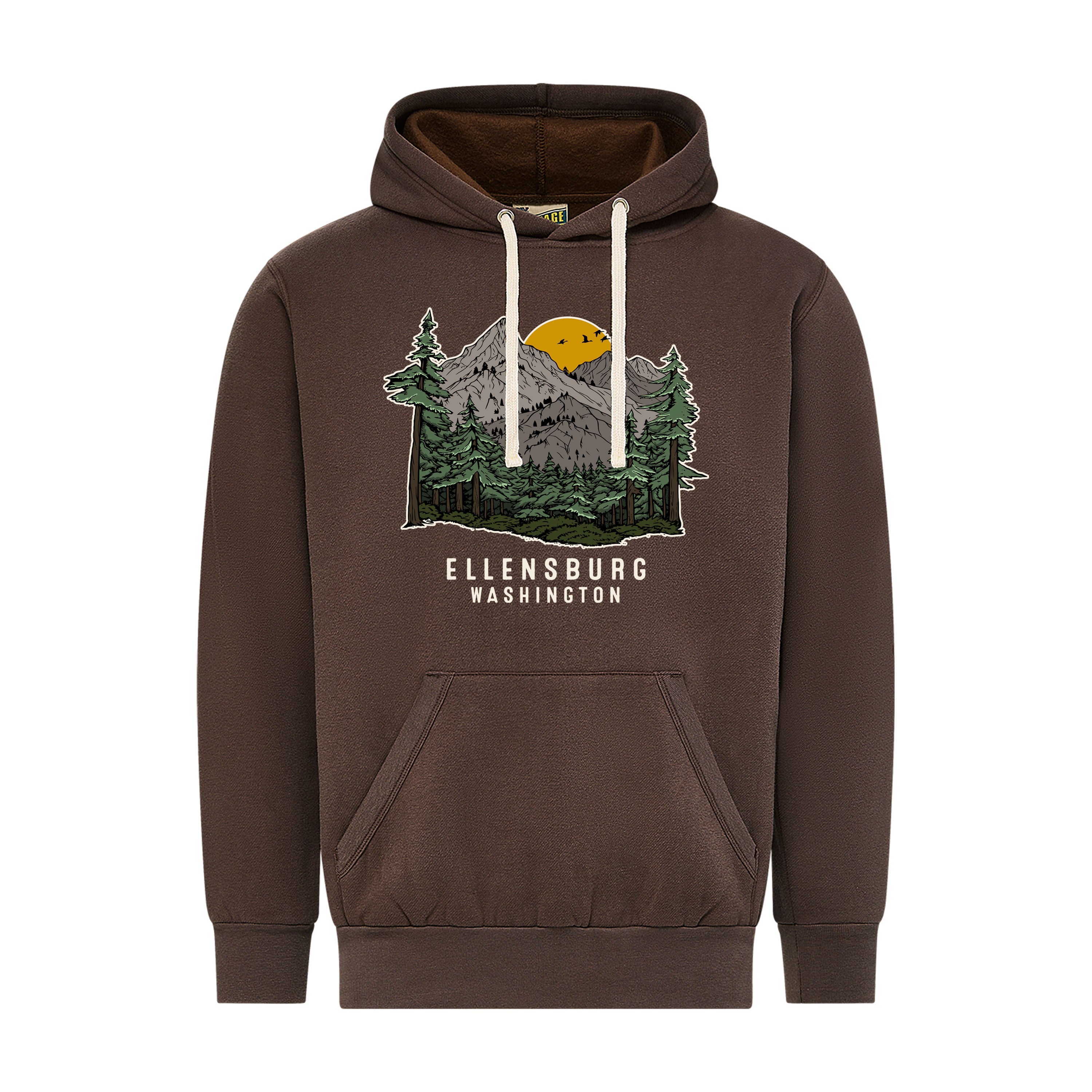 Ellensburg Vintage Fleece Hoodie JB-43322_COCOA