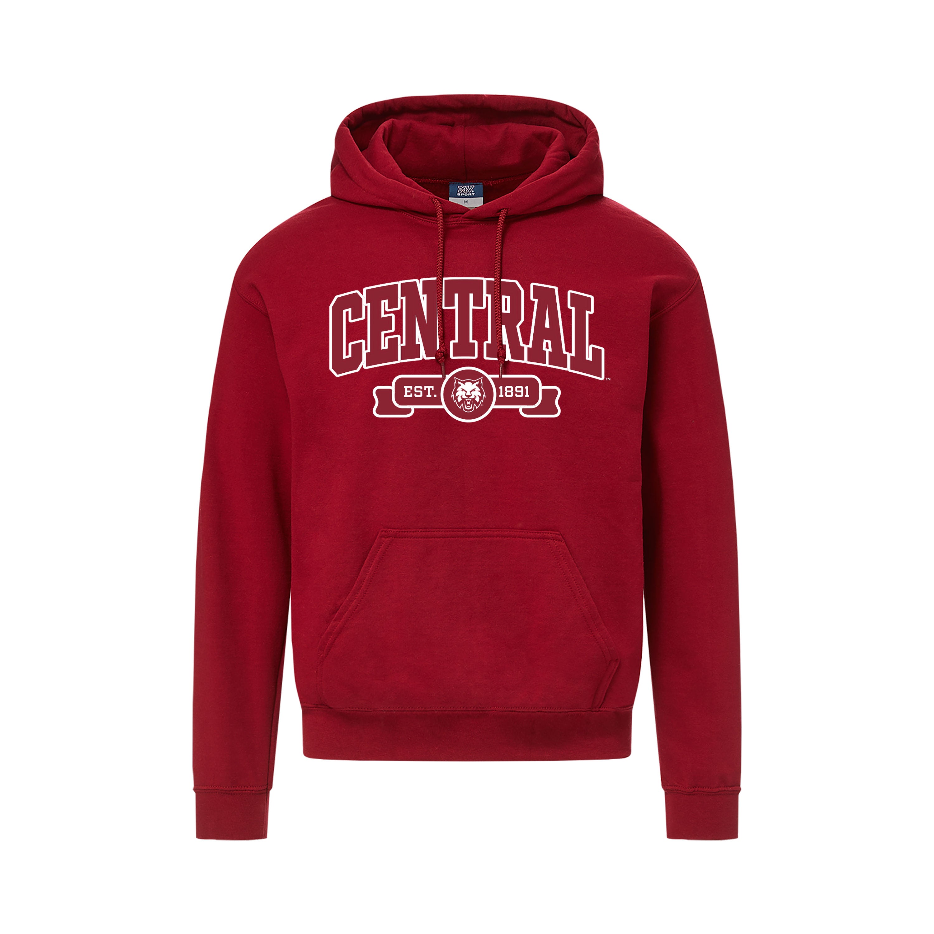 CWU Fleece Hoodie W/ Stitched CWU Logo JB-43327_CRIMSON