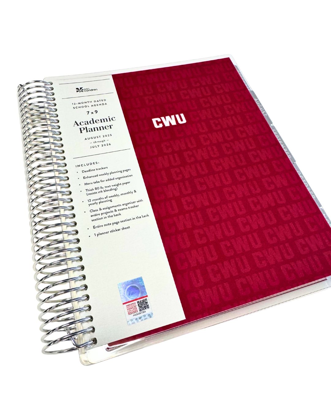 12 Month CWU Academic Planners - Erin Condren JB-43330