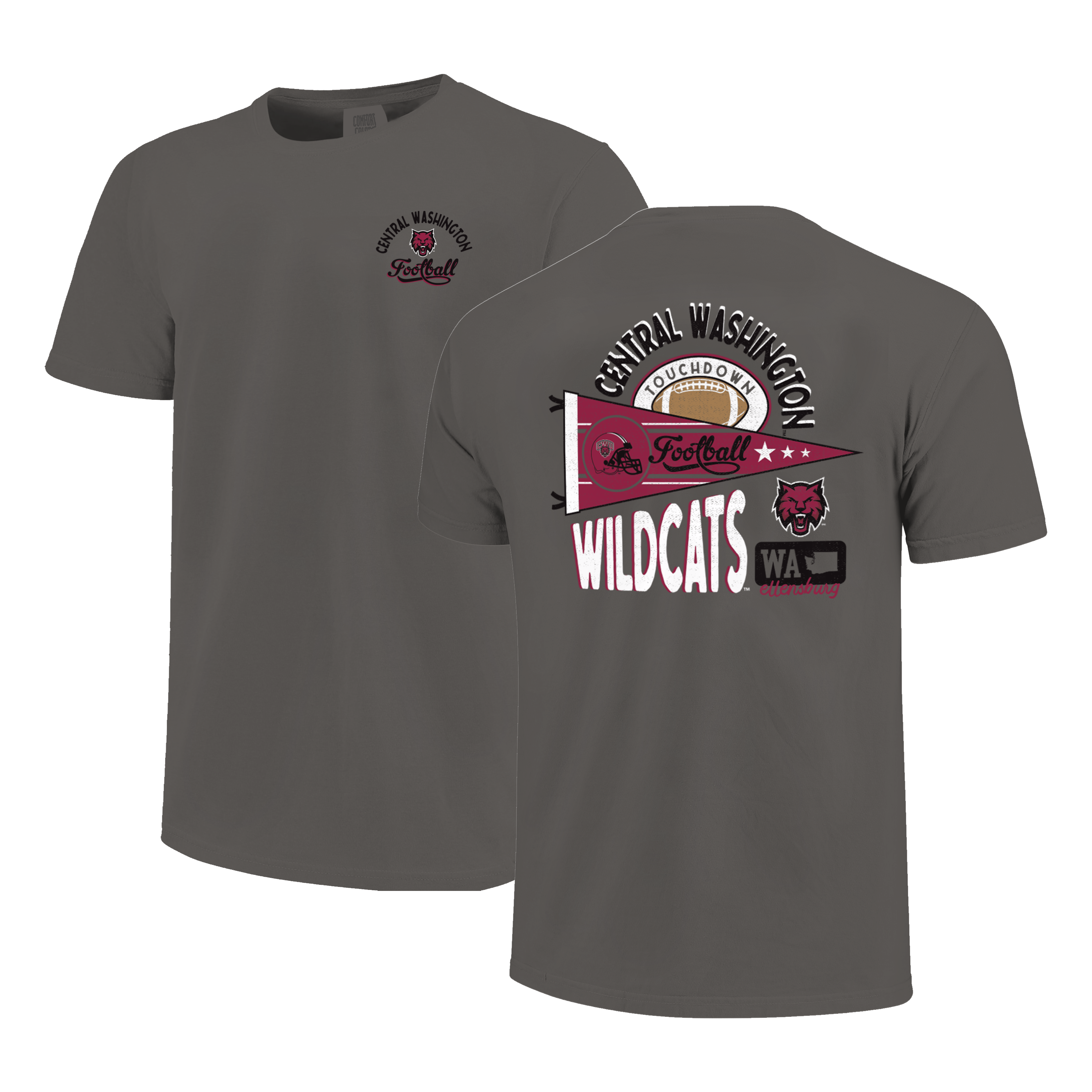 CWU Wildcats Football Spirit Gear – Comfort Tee JB-43429
