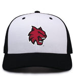 Embroidered CWU Wildcat Hat JB-43551_WHITE_BLK_BLK