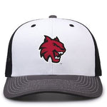 Embroidered CWU Wildcat Hat JB-43551_WHITE_CHAR_BLK