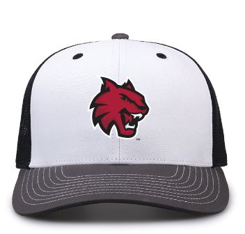 Embroidered CWU Wildcat Hat JB-43551_WHITE_CHAR_BLK