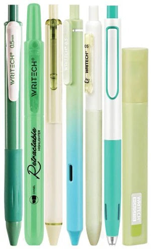 7 PIECE JOURNALING KIT FOREST GREEN PENS JB-43567
