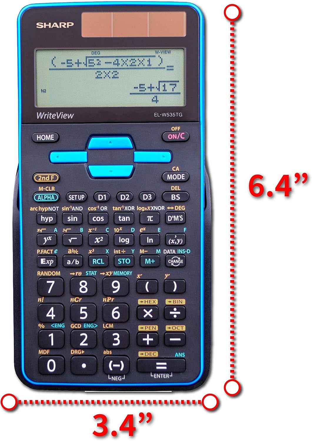 Sharp EL-W535TGBBL Scientific Calculator with WriteView™ 4 Line Display, Black, Blue JB-43616_2_7ea14563-e6d4-43c4-970a-7bd6472b0ae3