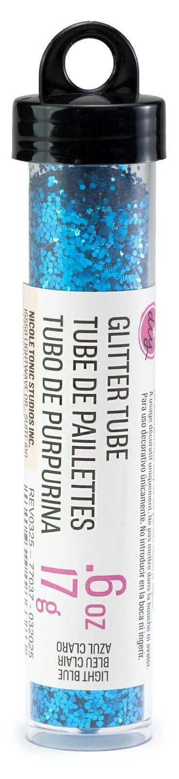 Met Lt Blue Glitter Tube JB-43683
