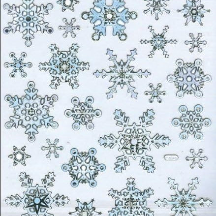 SILVER & WHITE SNOWFLAKES STICKERS JB-43738