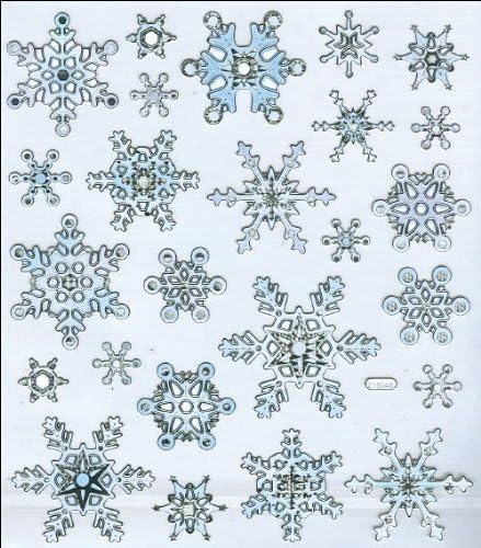 SILVER & WHITE SNOWFLAKES STICKERS JB-43738