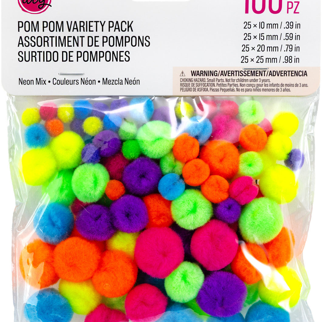 Assorted. Neon Pom Poms JB-43761